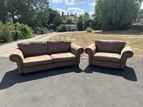 Dfs brown suede seater - brown,