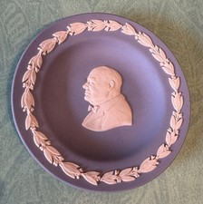 WEDGWOOD Jasperware Winston Churchill Pottery Plate in Box #OTR18