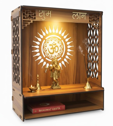 Walnut finish wooden - finish, pooja