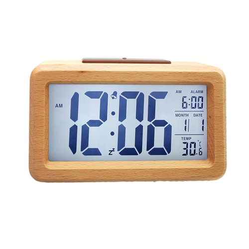 Wooden digital alarm - digital, clock