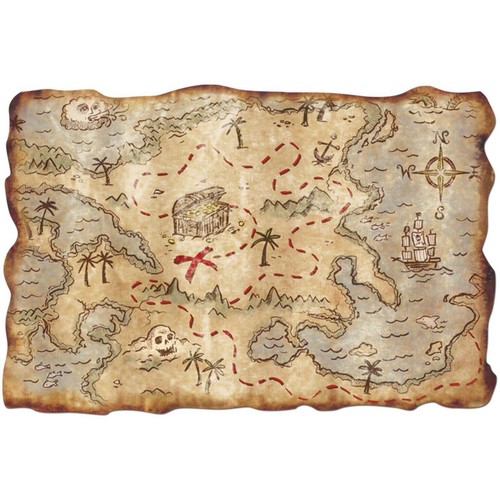 Leminated pirate treasure map - pirate,