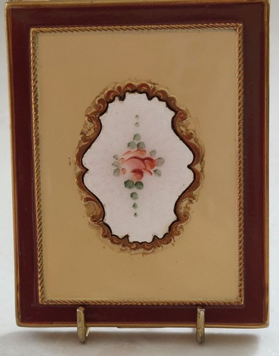 Vintage maroon yellow enamel - vintage,