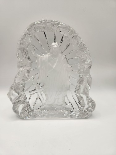 Vintage frosted crystal jesus - vintage,
