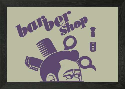 Barber shop logo framed wall - barber,