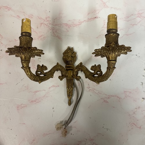 Vintage brass wall sconce - brass,