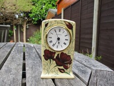 MOORCROFT   POTTERY.  CHOCOLATE COSMOS PATTERN CLOCK. RACHEL BISHOP 2013