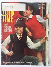Patons 163 TERM TIME Retro School Jumpers Cricket Whites Knitting Patterns Book