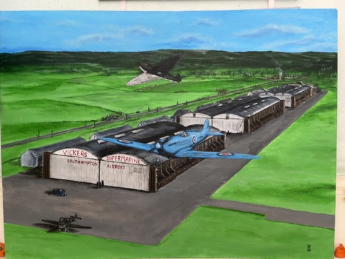Original aviation painting - painting, –