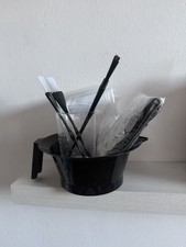 Boots Hair Dye Kit Mixing Tub Measuring Cup 3 Brushes Plastic Wrap Highlight Cap