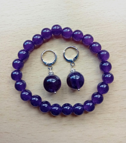 Amethyst bracelet drop ear - amethyst,