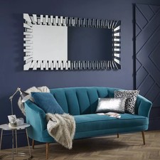Wall Mirror Stella Starburst Large Rectangular with Black Frame-H 170cm x L 80cm