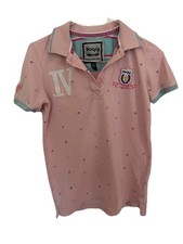 Polo Shirt, Pink With Multicoloured Horse Shoes, Made By Toggi, Size UK 6