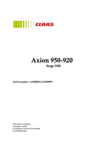 Claas axion 950 920 parts - claas, -920