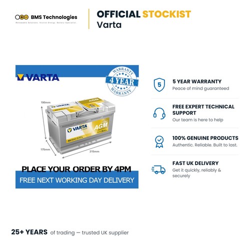 Varta agm car battery 12v - varta, a6