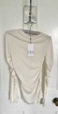 Zara Ecru High Neck T-Shirt