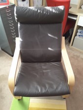 Ikea Poang bown leather chair
