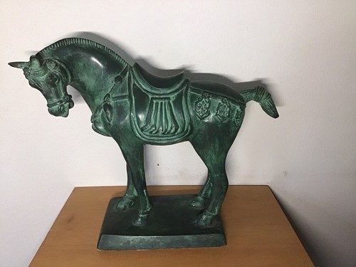Bronze tang dynasty saddled - ,