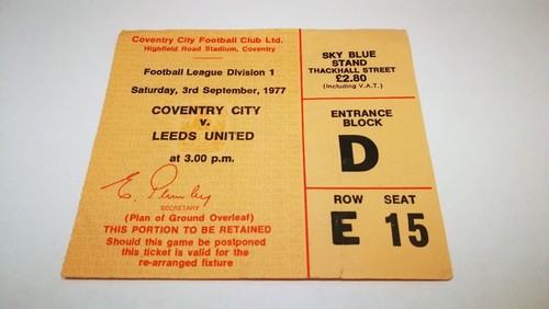 Old ticket coventry city - old,