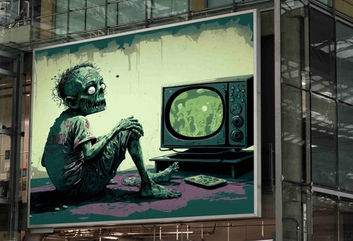 Trippy zombie horror poster - trippy, tv