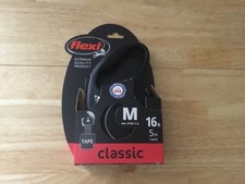 Flexi Classic Dog Lead - Black; Medium (5m Tape; Max. 25kg)
