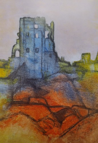 Corfe castle art print - art,