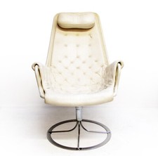1970s Swedish Space-Age Jetson Chair in Leather by Bruno Mathsson for Dux retro