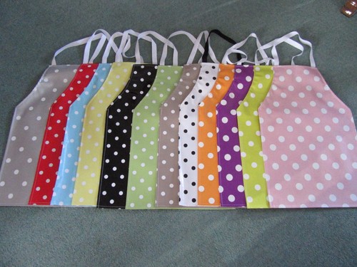 Polka dot pvc aprons - pvc, in