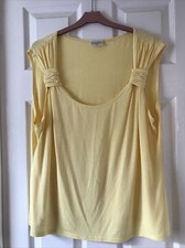 KALIKO SIZE 20 YELLOW SCOOP NECK SLEEVELESS STRETCH TOP