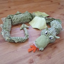 Ikea Minnen Drake 71" Long Green Serpent Dragon Snake Soft Toy Plush Vintage 