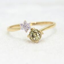 Zultanite & White Zircon 9ct Yellow Gold ring Q ~ 8 1/4