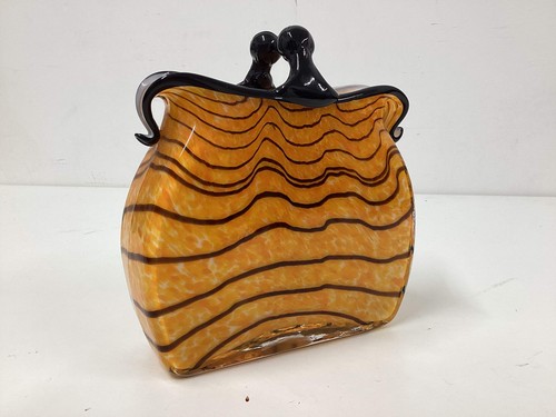 Murano glass purse vase - glass,