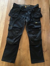 Snickers 6241 Black AllRoundwork Slim Fit Stretch W41 L32 Trousers + holster