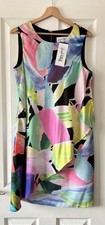 joseph ribkoff dress 12 bright abstract design satin new