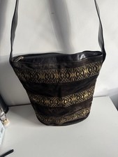 Vintage J Renee Brown Suede And Leather Bucket Style Shoulder Bag Tote Bag Large