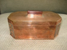 Antique Arts & Crafts Copper Tea Caddy c1900s