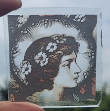 Stained Glass lady kiln fired