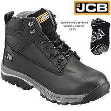 JCB MENS BLACK LEATHER