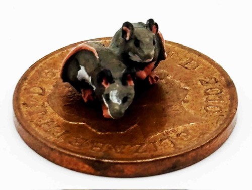 Dolls house mice pair - dolls,