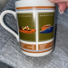 RNLI Ceramic Mug Fleet of Lifeboats & length speed  crew d/e/mersey& Trent class