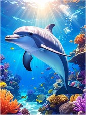 Tile Mural Dolphin Underwater