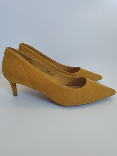 Mustard suede court shoes - suede,