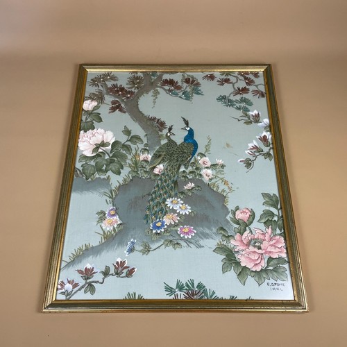 Embroidered peacock floral - embroidered,