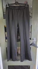 Black Shiny Stretch Elasticated Bootcut Trousers With Seam Size XL 12-14 BNWOT