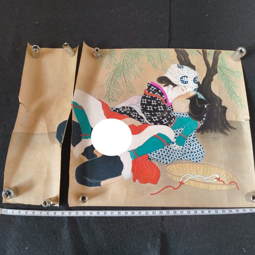 Antique japanese shunga paper - shunga,