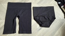 2 xblack Stretch Shapewear Tummy Control High Waist Breifs & Shorts Size 10-12