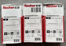 Fischer Threaded Rod - FIS A M12 x 160 gvz steel grade 8.8 - 3 boxes of 10 - New