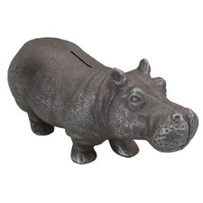 Hippo Money Bank Box Cast Iron