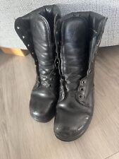 ⭐BLACK LEATHER BATA EX POLICE OFFICER BOOTS UK 4.5 EURO 37 STEEL TOE TAP ⭐