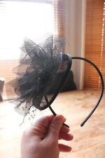 M&S Women Headband Hat Flower Fascinator for Wedding,Prom,Royal Race Ascot black