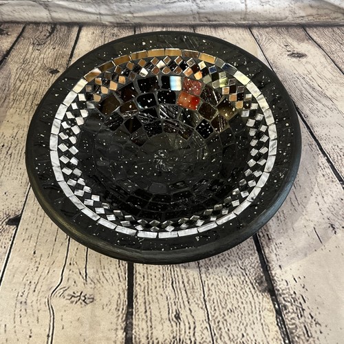28cm black round mosaic - 28cm,